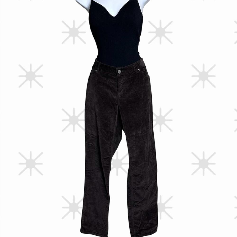 J. Jill Corduroy Brown Pants Size 10 Wide Leg Comfort Casual Classic Streetwear